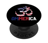 Ommerica OM Yoga Bandera Americana 4 de Julio Yogi Yogini PopSockets PopGrip Adhesivo