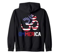 Ommerica OM Yoga Bandera Americana 4 de Julio Yogi Yogini Sudadera con Capucha