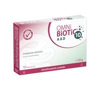 OMNi BiOTiC 10 AAD | 10 sobres (50 g) | 10 cepas bacterianas | 10 mil millones de bacterias por dosis diaria | Polvo | Con inulina | Vegano | Sin gluten | Sin lactosa | Para uso diario