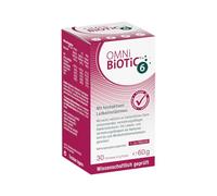 OMNi BiOTiC 6 | El compañero diario para una buena sensación abdominal | Adecuado para todos los días y todas las edades | 30 porciones (60 g) | 6 cepas de bacterias | Polvo | Con inulina | Vegano |