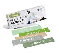Omnia Juego de Bandas de Resistencia para Entrenamientos en casa - Bandas de Ejercicio duraderas para Entrenamiento de Fuerza, Yoga, Pilates, Fisioterapia - 5 Niveles de Resistencia - Bandas de