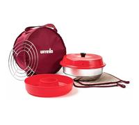 OMNIA Kit de horno con accesorios - Set con horno de camping, molde de silicona, rejilla para hornear, bolsa y agarraderas