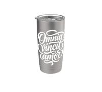 Omnia Vincit Amor Cita de amor de escritura latina Vaso térmico de acero inoxidable de doble pared