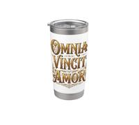 Omnia Vincit Amor Todo es Conquistado por el Amor Vaso térmico de acero inoxidable de doble pared