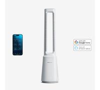 OmniAir Ventilador de torre premium sin aspas y purificador de aire de 104 cm con control inteligente por aplicación - Blanco