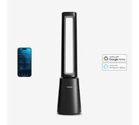 OmniAir Ventilador de torre premium sin aspas y purificador de aire de 104 cm con control inteligente por aplicación - Negro