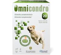 Omnicondro 20 Hifarmax - Condroprotector para Perros y Gatos | Glucosamina y Condroitina para Articulaciones | Vitaminas Mascotas | Suplementos para Perros Mayores | 60 Comprimidos