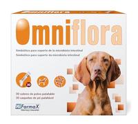 Omniflora Hifarmax - Probióticos y Prebióticos para Perros | Alivia Diarrea, Mejora la Digestión y Refuerza Defensas | Salud Intestinal y Flora Equilibrada | Suplemento Natural | 30 Sobres Palatables