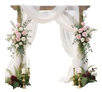 Omnikryp 2 Cortinas Cenefa de Boda Cortinas, Cortina Decorativa Arco, 76 x 600 cm, Tela para Arco de Boda, para Decoración de Bodas, Ceremonia, Recepción, Fiesta