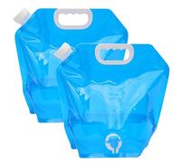 Omnikryp 2 Piezas Bidón de Agua Plegable, 5L Bolsa de Agua Plegable, Contenedor De Agua con Grifo, para Camping, Actividades al Aire Libre y Emergencias