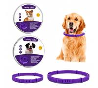 Omnikryp 2 Piezas Collar Calmante para Perros y Gatos, Collares Calmantes a Feromonas, Calma y Reduce el Estrés, Impermeable, Tamaño Ajustable, Efecto 60 Días (62cm, 38cm)