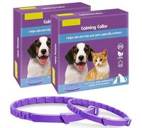 Omnikryp 2 Piezas Collar Calmante para Perros y Gatos, Collares Calmantes a Feromonas, Calma y Reduce el Estrés, Impermeable, Tamaño Ajustable, Efecto 60 Días (62cm, 38cm)