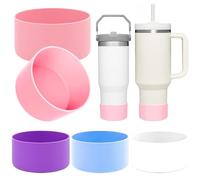 Omnikryp 4 Piezas Funda de Silicona para Stanley, Funda Protectora para Botella, Protectoras de Silicona para Botella de Agua, Compatible con Stanley Quencher Adventure 40 oz y IceFlow 20, 30 oz