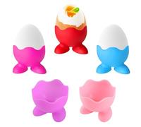 Omnikryp 5 Piezas Hueveras, Huevera de Gallina Silicona, Bandejas Portahuevos con Base, Bandeja para Desayuno para Ancianos y niños, Tazas de Huevo para Cocina, Comedor, Fácil de Limpiar