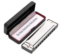 Omnikryp Blues Armónica, 10 Agujeros Harmonica C Diatónica, Armónica para Blues Folk Jazz Pop, Arpa de Boca para Principiantes, Adultos, Niños, Profesionales, Amigos, Incluye Estuche, Regalos