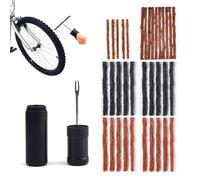 Omnikryp Kit Repara Pinchazos Bicicleta Tubeless, Kit Antipinchazos Bicicleta con 35 Tiras de Tocino y Escariador de Horquilla, Herramienta Portátil Parches Bicicletas, para MTB Bici Carretera Gravel