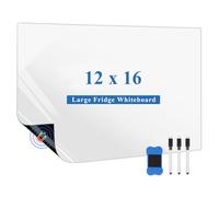 Omnikryp Pizarra Blanca Magnética, A3 Calendario Magnético para Nevera, Whiteboard con Rotuladores, Borrador, Pizarras Blanco para Memorandos, Notas, Menús, Planificar Estudios