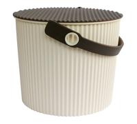 OMNIOUTIL crema Hachiman Cubo de basura de basura de cocina multifunción, tamaño pequeño, 8 litros Taburete de almacenaje para juguetes