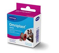 Omniplast, Esparadrapo de Tela Resistente, Pre-Tape para la Sujeción de Apósitos y Vendajes, Espadrapo Hipoalargénico y Resistente al Agua, Cinta Quirurgica, Tela Color Carne (2,5cm x 5m)