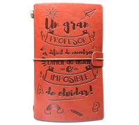 OMNIQI Regalo profesor, Cuaderno profesor, Regalos para Profesores fin de Curso, Regalo Profesor Primaria, Regalos Originales para Profesor, Cuaderno de Cuero(A5, Tapa de cuero PU)