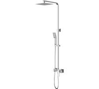 Omnires Baretti conjunto de ducha a pared con rociador con efecto lluvia cromo BA7844CR