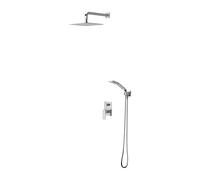 Omnires Baretti conjunto de ducha empotrado con rociador con efecto lluvia cromo SYSBA10XCR