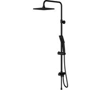 Omnires JimJim conjunto de ducha a pared con rociador con efecto lluvia negro SYSJIMJIMBL