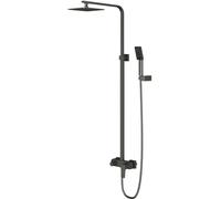 Omnires Parma conjunto de ducha a pared con rociador con efecto lluvia grafito PM7444GR