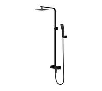Omnires Parma conjunto de ducha a pared con rociador con efecto lluvia negro PM7444BL