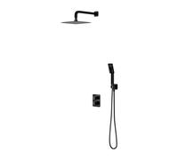 Omnires Parma conjunto de ducha empotrado con termostato negro SYSPM11BL