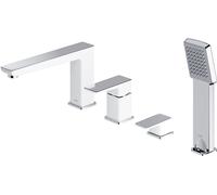 Omnires Parma grifo de bañera y ducha en bañera cromo-blanco PM7432CRB