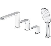 Omnires Sacramento grifo de bañera y ducha en bañera cromo-blanco SC2332CRB