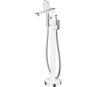 Omnires Sacramento grifo de bañera y ducha en suelo cromo-blanco SC2333XCRB