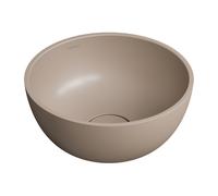 Omnires Shell M+ lavabo 35x35 cm circular sobre encimera marrón/beige SHELL350UNDB