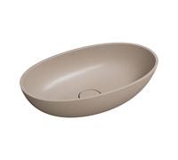 Omnires Shell M+ lavabo 60x35 cm oval sobre encimera marrón/beige SHELLUNDB