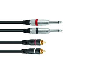 Omnitronic Cable adaptador 2xJack/2xRCA 6m bk