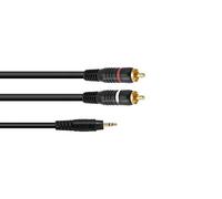 OMNITRONIC Cable adaptador 3,5 Jack / 2 x RCA 1,5 m bk