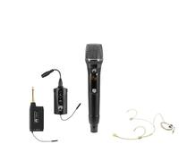 OMNITRONIC Set FAS Two + Dyn - Micrófono inalámbrico para cantar + BP + auriculares (660-690 MHz)
