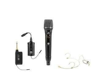 OMNITRONIC Set FAS Two + Dyn - Micrófono inalámbrico para cantar + BP + auriculares (660-690 MHz)
