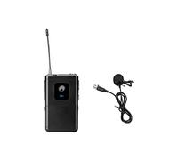 OMNITRONIC Transmisor de bolsillo serie UHF-E 527,5 MHz + micrófono Lavalier | Transmisor de bolsillo con micrófono Lavalier para receptores de la serie UHF-E
