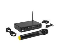 Omnitronic VHF-101 - Sistema de micrófono inalámbrico (215,85 MHz, unidad de recepción y micrófono de mano con tecnología PLL)