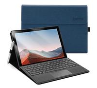 Omnpak Funda Compatible con Microsoft Surface Pro 7+(7 Plus) 2021/ Surface Pro 7 2019/ Surface Pro 6 2018/ Surface Pro 5 2017, Funda de Cuero PU - Azul