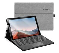 Omnpak Funda Compatible con Microsoft Surface Pro 7+(7 Plus) 2021/ Surface Pro 7 2019/ Surface Pro 6 2018/ Surface Pro 5 2017, Funda de Cuero PU - Gris