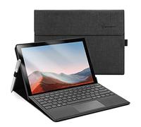 Omnpak Funda Compatible con Microsoft Surface Pro 7+(7 Plus) 2021/ Surface Pro 7 2019/ Surface Pro 6 2018/ Surface Pro 5 2017, Funda de Cuero PU - Negro