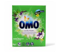 OMO Detergente en polvo, aroma a flor de manzana y lirio de agua, 5 kg, 100 lavados