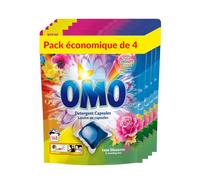 OMO Rose Blossom Cápsulas de detergente- Mega Pack 168 uds (42 x 4) - Elimina manchas eficazmente, frescura hasta 14 días, control integral de olores; apto para lavado en frío y empaque reciclable.