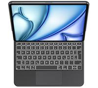 OMOTON Funda con teclado magnético para iPad Air de 11 pulgadas (M3/M2, 2025/2024) y iPad Pro 11 (4/3/2/1 Gen)/Air 5/4, teclado mágico QWERTZ ISO-DE, trackpad multitáctil, iluminación de 7 colores