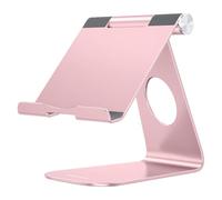OMOTON Soporte Ajustable Multi-Ángulo Base Tablet de Aluminio para iPad Pro 12.9/11, iPad 10, Mini 6/5/4, iPad Air 5/4/3, Tab y Otras Tabletas de 7-13 Pulgadas, Oro Rosa