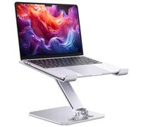 OMOTON Soporte ajustable para laptop, soporte ergonómico plegable de aluminio con ventilación térmica, elevador portátil compatible con MacBook Air/Pro, laptop de 10 a 16 pulgadas, color plateado