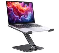 OMOTON Soporte de aluminio para computadora portátil, soporte ergonómico con altura ajustable, elevador plegable para laptop con ventilación térmica, compatible con MacBook y portátiles de hasta 16